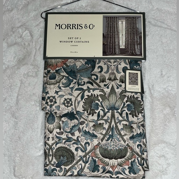NWT William Morris Co. Lodden design curtains set 50”x 84” - Picture 1 of 12
